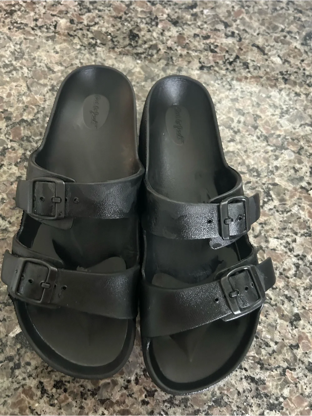 Cat & Jack Black Double Buckle Kids Slide Sandals